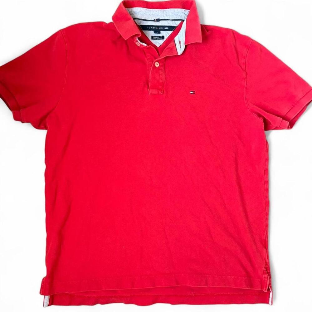 Tommy Hilfiger Red Polo - L